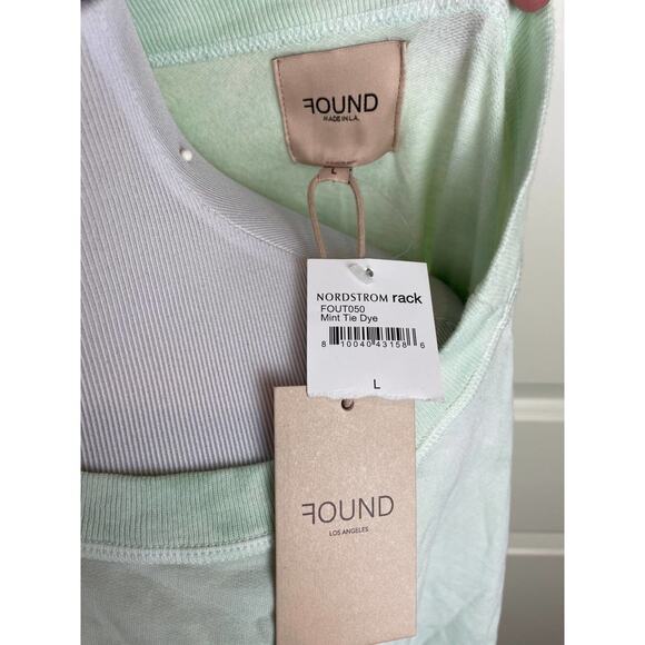 Found Nordstrom Mint Green Tie Dye Pullover Thin Sweater Long Sleeve L Large New - Picture 4 of 7